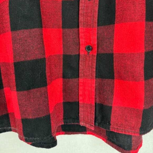 Red and Black Buffalo Check Flannel Shirt - Picture 5 of 6